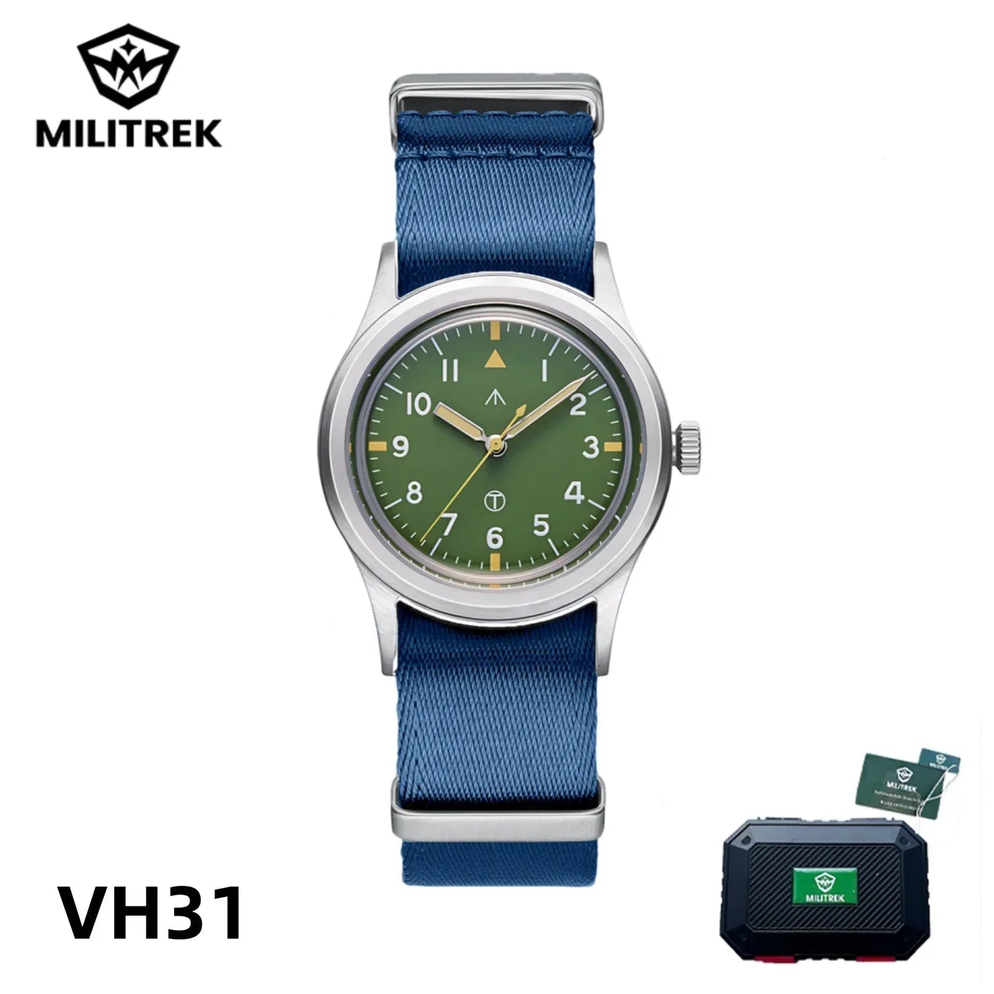 MILITREK 2025 Men Quartz Watch VH31 36mm Military Field Outdoor Watch K1 Glass Luminous Waterproof Stainless Steel Reloj Hombre MT9003