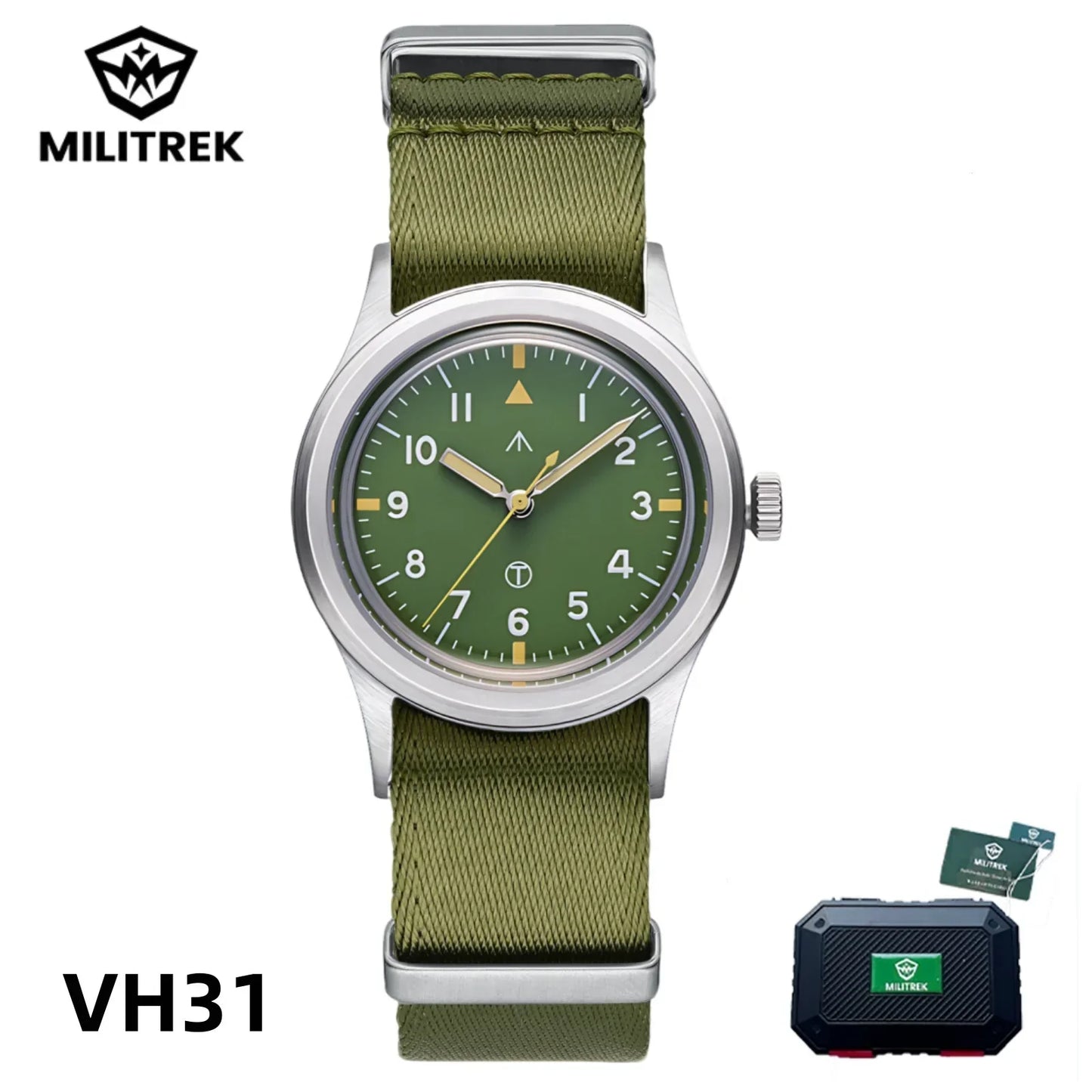 MILITREK 2025 Men Quartz Watch VH31 36mm Military Field Outdoor Watch K1 Glass Luminous Waterproof Stainless Steel Reloj Hombre MT9003