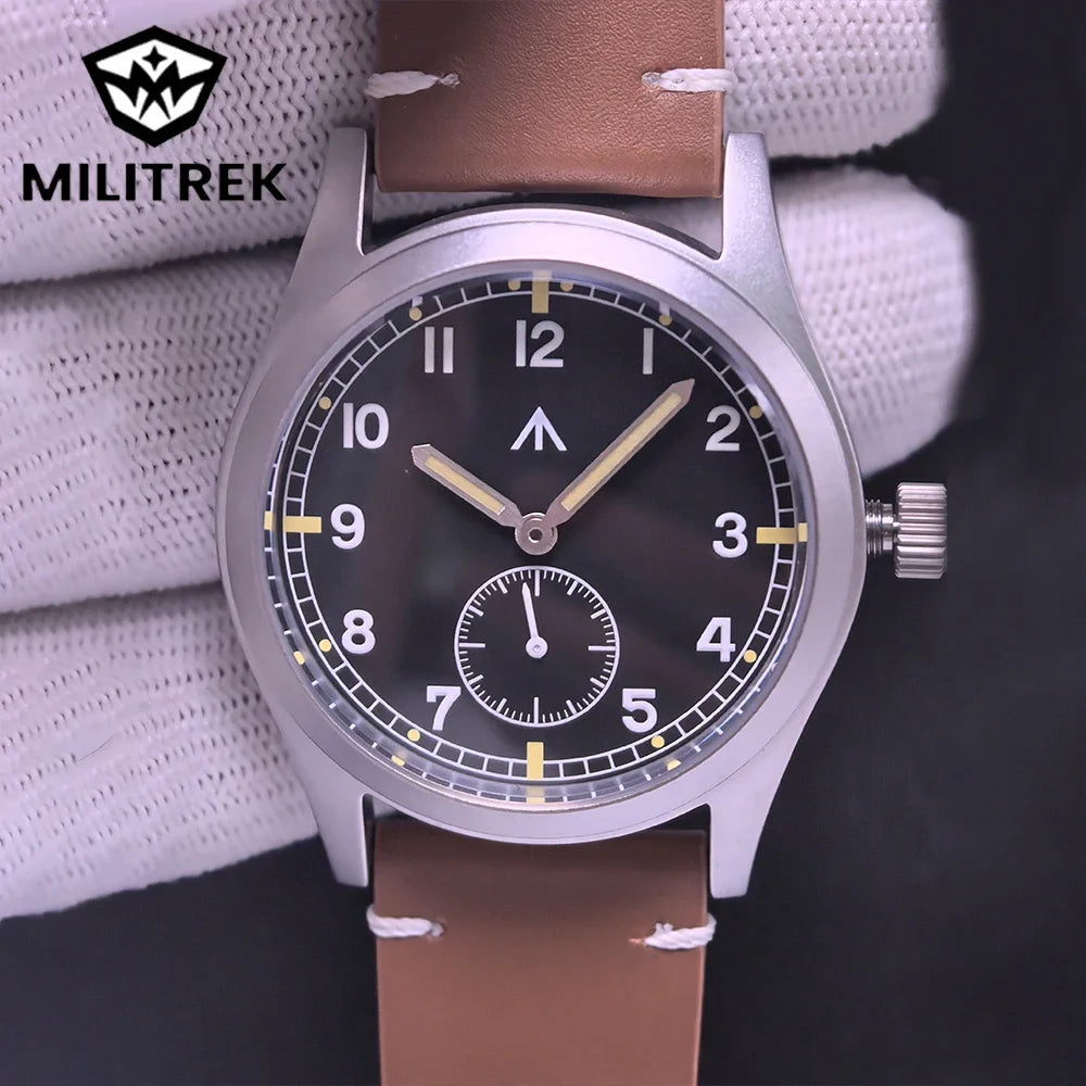 MILITREK Field MT9002 D12 Watch 37mm AR Sapphire Quartz Movement Watches Waterproof Sub-second Stainless Steel Wristwatch