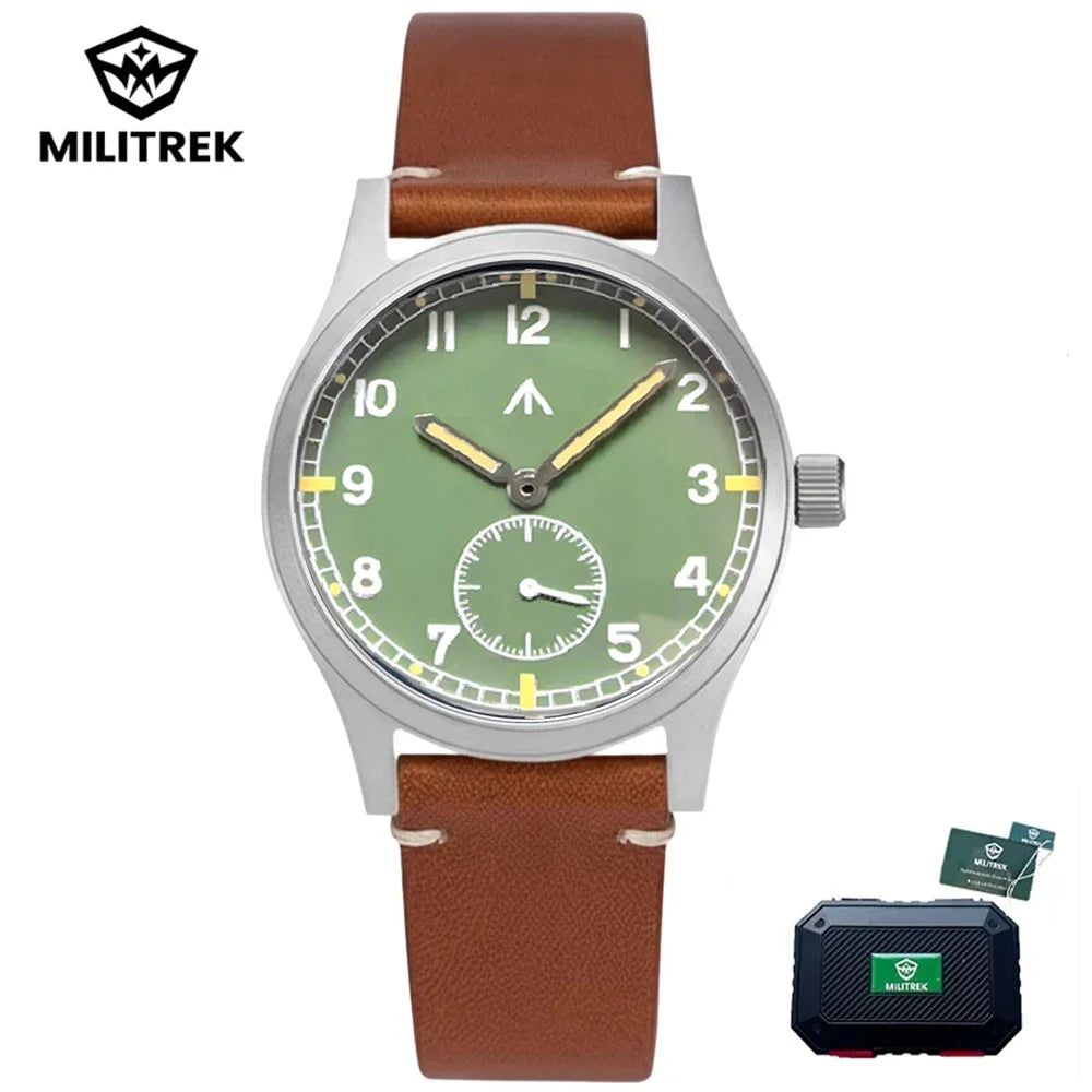 MILITREK Field MT9002 D12 Watch 37mm AR Sapphire Quartz Movement Watches Waterproof Sub-second Stainless Steel Wristwatch