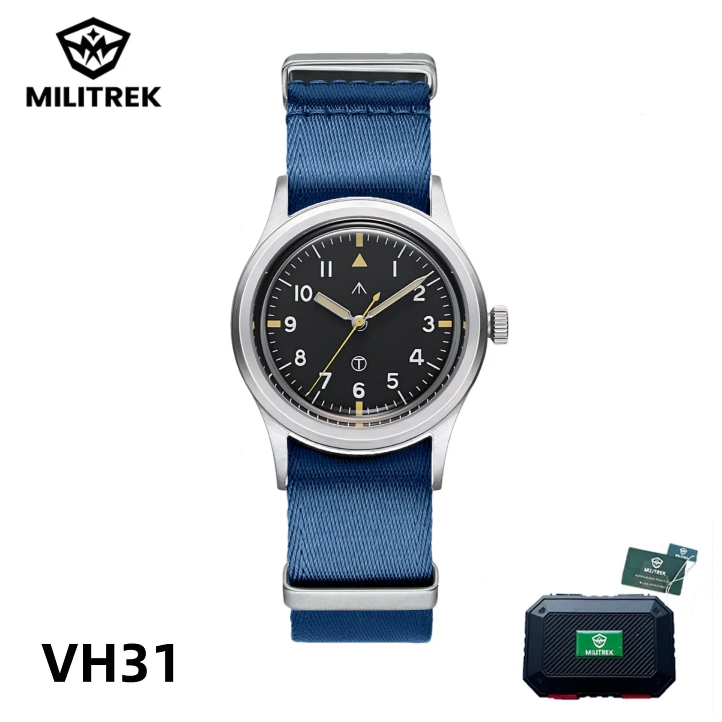 MILITREK 2025 Men Quartz Watch VH31 36mm Military Field Outdoor Watch K1 Glass Luminous Waterproof Stainless Steel Reloj Hombre MT9003