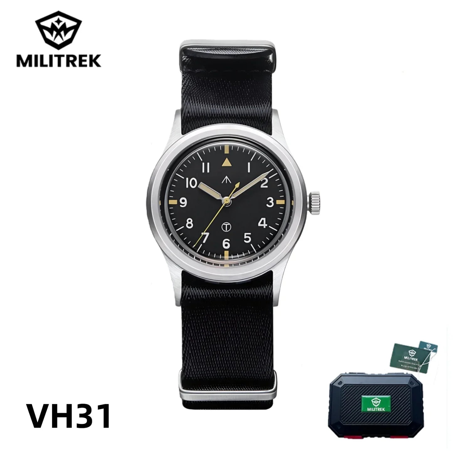 MILITREK 2025 Men Quartz Watch VH31 36mm Military Field Outdoor Watch K1 Glass Luminous Waterproof Stainless Steel Reloj Hombre MT9003