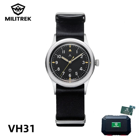 MILITREK 2025 Men Quartz Watch VH31 36mm Military Field Outdoor Watch K1 Glass Luminous Waterproof Stainless Steel Reloj Hombre MT9003
