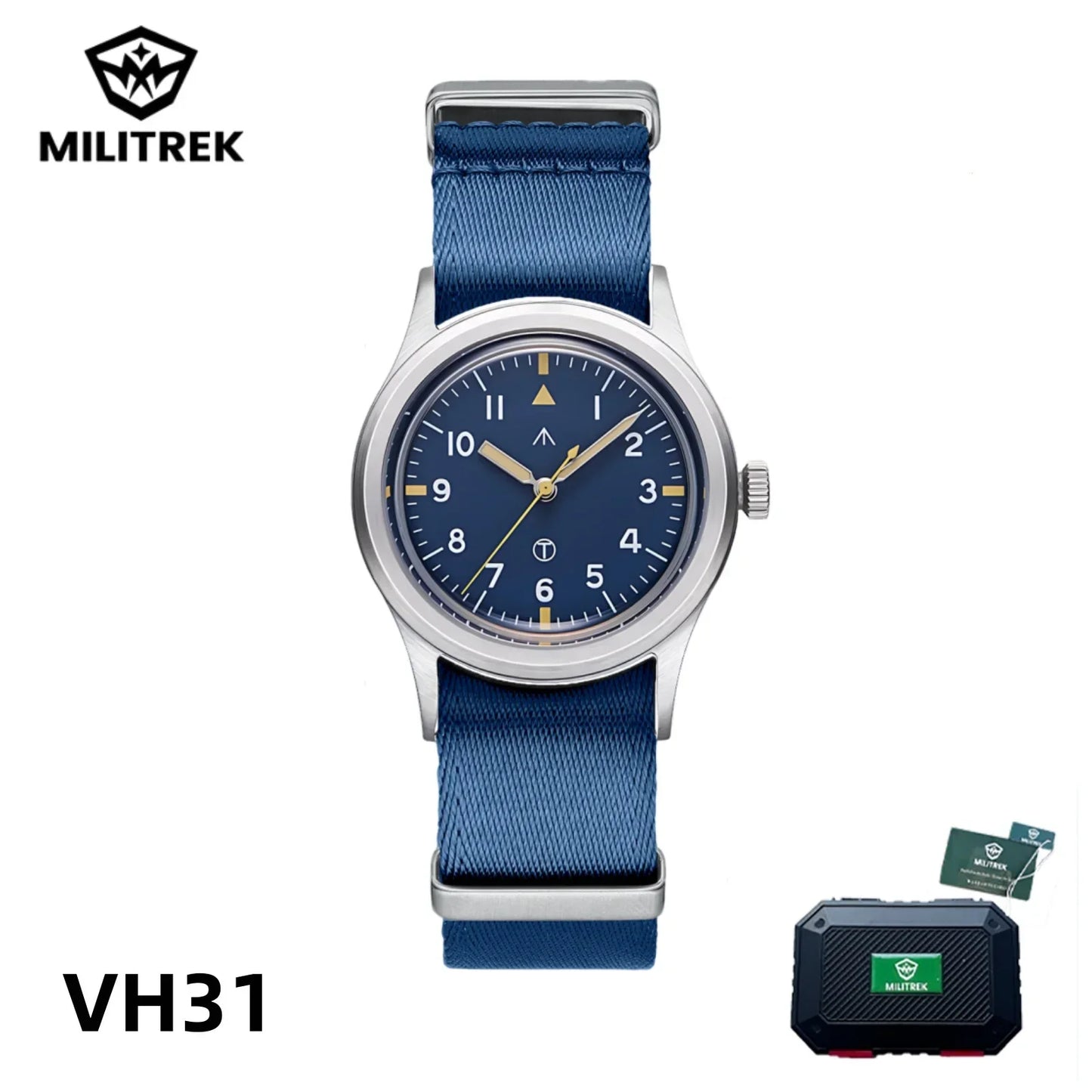 MILITREK 2025 Men Quartz Watch VH31 36mm Military Field Outdoor Watch K1 Glass Luminous Waterproof Stainless Steel Reloj Hombre MT9003