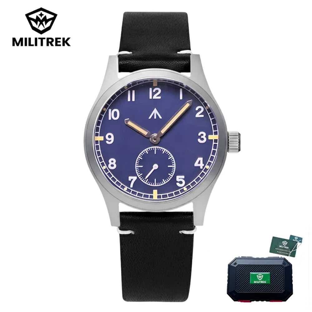 MILITREK Field MT9002 D12 Watch 37mm AR Sapphire Quartz Movement Watches Waterproof Sub-second Stainless Steel Wristwatch