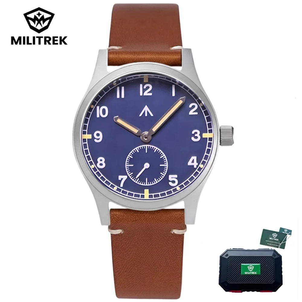 MILITREK Field MT9002 D12 Watch 37mm AR Sapphire Quartz Movement Watches Waterproof Sub-second Stainless Steel Wristwatch