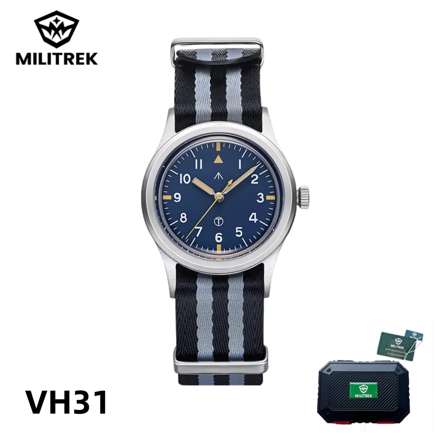 MILITREK 2025 Men Quartz Watch VH31 36mm Military Field Outdoor Watch K1 Glass Luminous Waterproof Stainless Steel Reloj Hombre MT9003