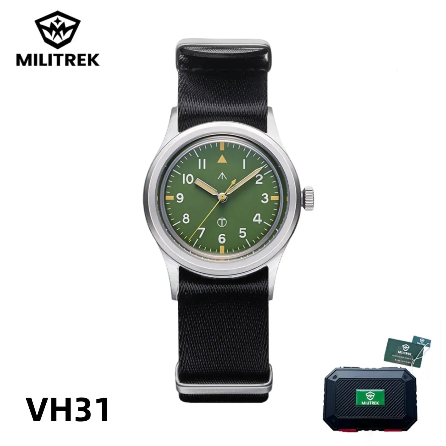 MILITREK 2025 Men Quartz Watch VH31 36mm Military Field Outdoor Watch K1 Glass Luminous Waterproof Stainless Steel Reloj Hombre MT9003