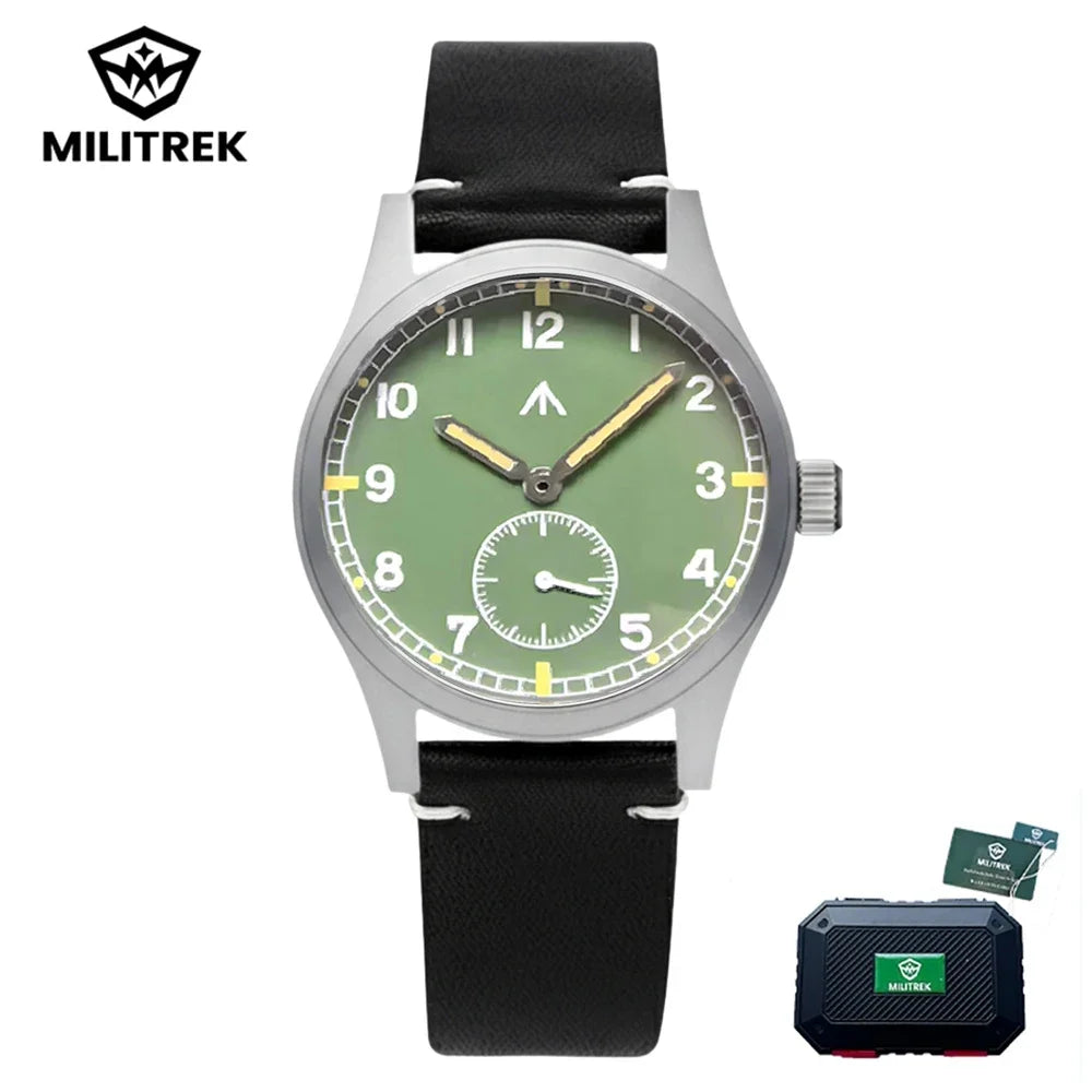 MILITREK Field MT9002 D12 Watch 37mm AR Sapphire Quartz Movement Watches Waterproof Sub-second Stainless Steel Wristwatch