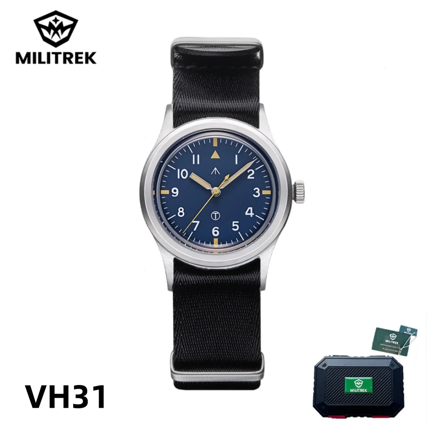 MILITREK 2025 Men Quartz Watch VH31 36mm Military Field Outdoor Watch K1 Glass Luminous Waterproof Stainless Steel Reloj Hombre MT9003